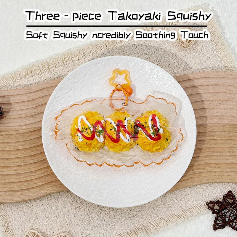 3ピースたこ焼きスクイーズおもちゃ